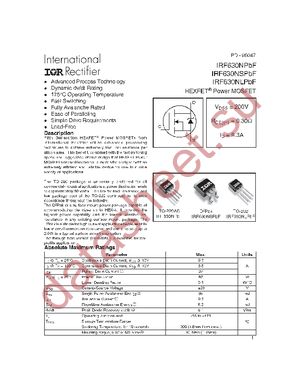 IRF630NPBF datasheet  